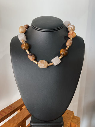 Muted Earth Stone Necklace