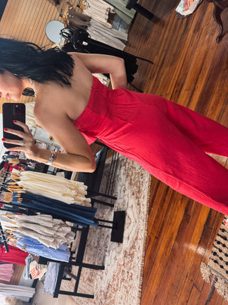 Scarlet Flounce Jumpsuit