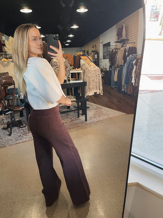 RISEN Rich Brown Relaxed Flare Jeans