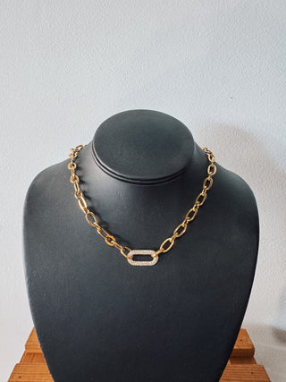 Gold Crystal Link Necklace