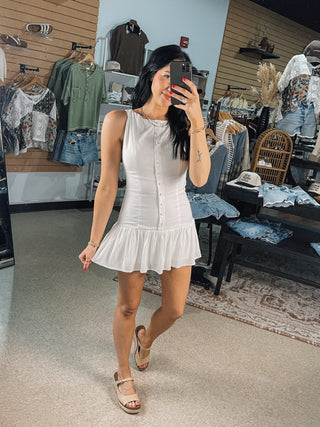 Drop Waist Boat Neck Dress