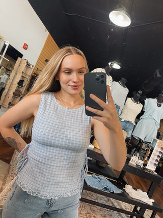 Periwinkle Blue Side Tie Tank