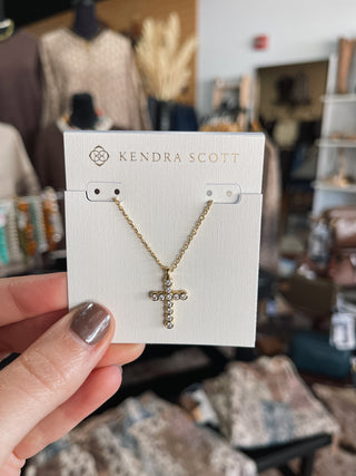 Kendra Scott - Cross Crystal Pendant Necklace - Gold