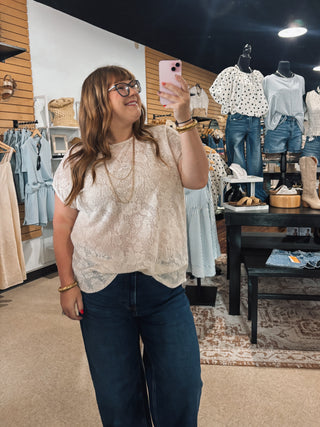 Floral Lace Embossed Top