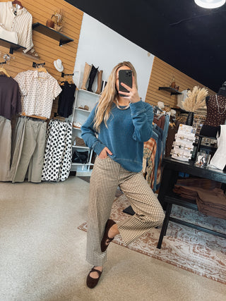 Neutral Gingham Relaxed Barrels