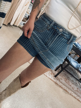 Denim Striped Skirt