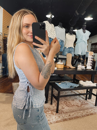 Periwinkle Blue Side Tie Tank