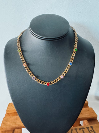 Color Pop Studded Chain Necklace