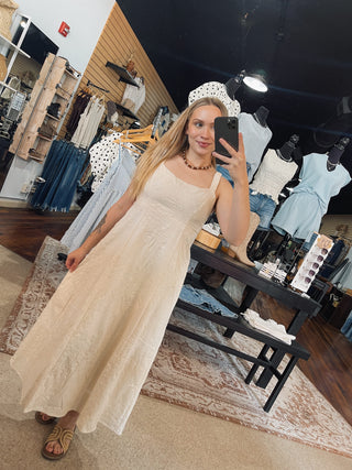 Ivory Meadow Embroidered Maxi Dress