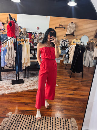 Scarlet Flounce Jumpsuit