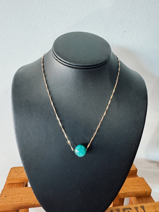 Dainty Teal Drop Necklace