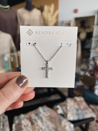 Kendra Scott - Cross Crystal Pendant Necklace - Silver