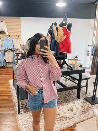 Chic Pinstripe Button Down