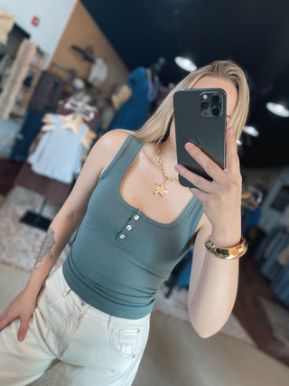 Soft Emerald Henley Tank