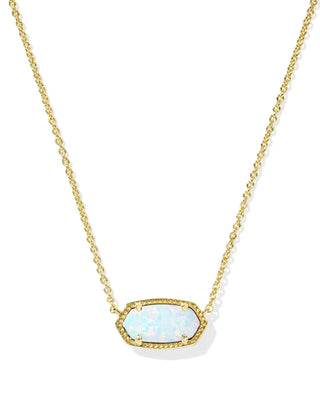 Kendra Scott - Elisa Gold Pendant Necklace - White Lab Grown Opal