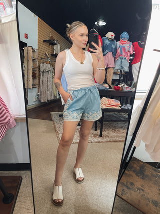 Bluebell Embroidered Shorts