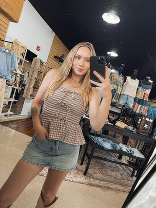 Chestnut Strapless Top