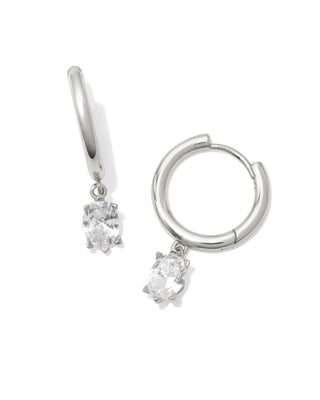 Kendra Scott - Cailin Single Stone Huggie Earrings - Silver
