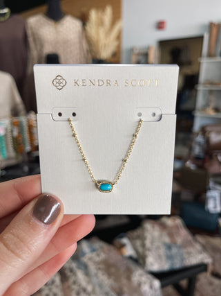 Kendra Scott - Mini Elisa Gold Satellite Short Pendant Necklace - Turquoise