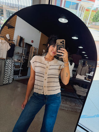 Relaxed Knit Pointelle Top