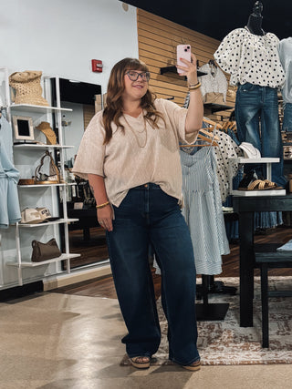 RISEN Classic Dark Wash Wide Leg Jeans