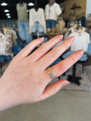 Pavé Buckle Multi Band Ring