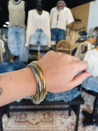 Silver Stretch Coil Bracelet