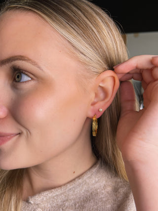 Greek Key Hoop Earrings