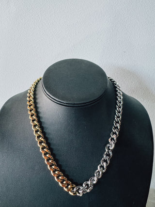 Mixed Metal Chunky Chain Necklace