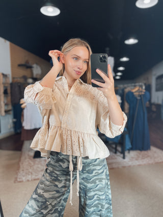 Vintage Bloomed Eyelet Top