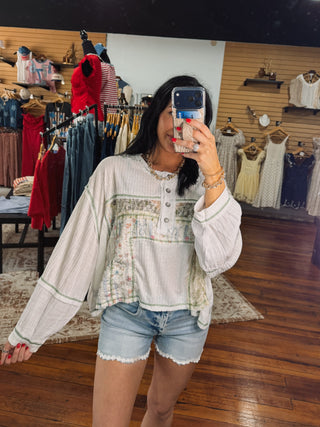 Sagewood Patchwork Top