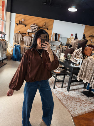 Brown Bubble Bomber Jacket