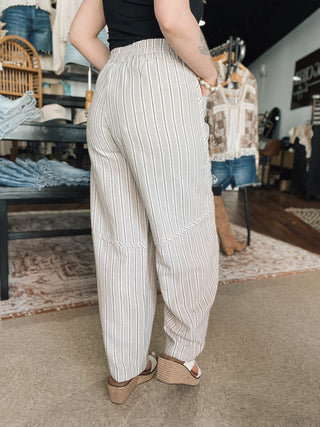 Sand Stripe Soft Barrel Pants