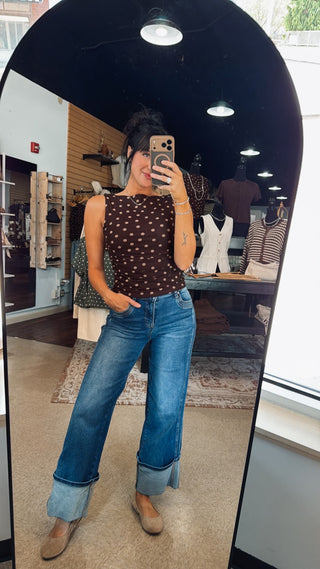 Deep Brown Boat Neck Tank