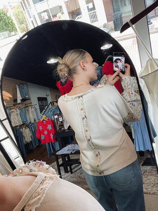 Bloom Stitch Eyelet Sleeve Top