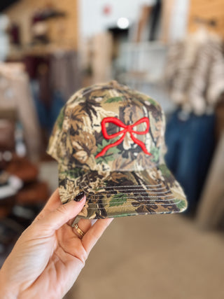 Red Bow Camo Cap