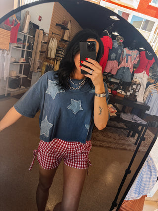 Hope Gingham Shorts - Red & Blue