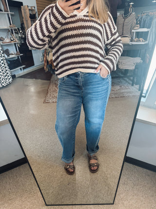RISEN Embroidered Mid Wash Barrel Jeans