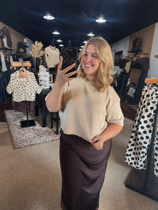 Neutral Pocket Knit Top
