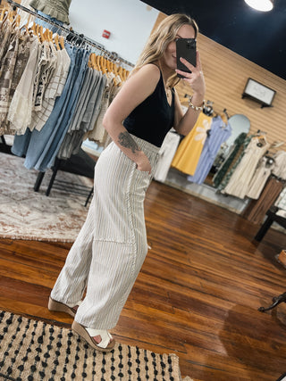 Sand Stripe Soft Barrel Pants