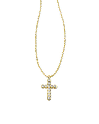 Kendra Scott - Cross Crystal Pendant Necklace - Gold