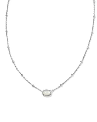 Kendra Scott - Mini Elisa Silver Satellite Short Pendant Necklace - Ivory Mother of Pearl