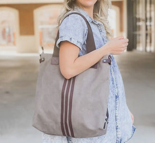 Greige Canvas Tote