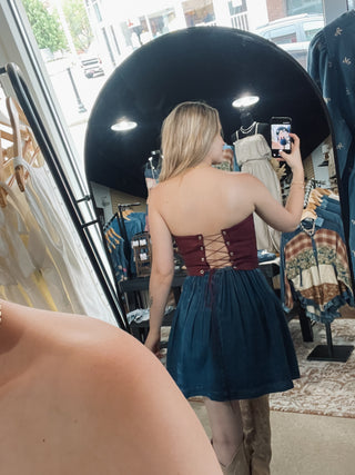Wine Cinch Corset Top