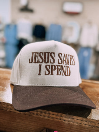 JESUS SAVES, I SPEND Trucker Cap