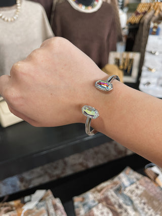 Kendra Scott - Elton Silver Cuff Bracelet - Dichroic Glass