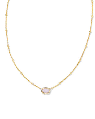 Kendra Scott - Mini Elisa Gold Satellite Short Pendant Necklace - Pink Opalite