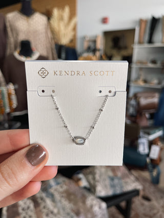 Kendra Scott - Mini Elisa Silver Satellite Short Pendant Necklace - Ivory Mother of Pearl