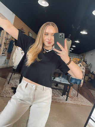 Crew Neck Square Cut Top