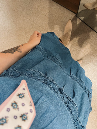 Tiered Denim Babydoll Dress